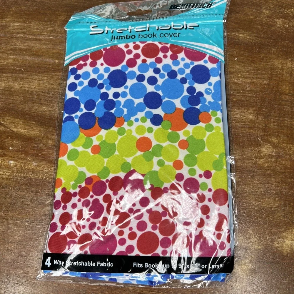 KITTRICH - Stretchable Fabric Book Covers Jumbo Size - 8'x10' or larger Dots
